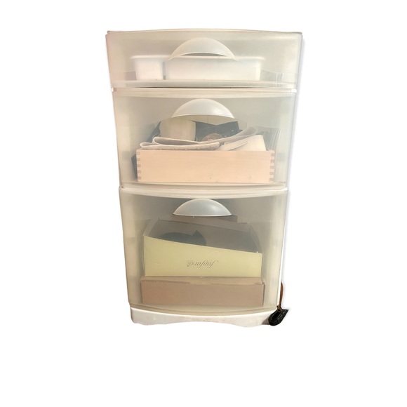 3- Drawer White Plastic Storage Unit
